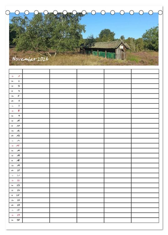 Produktbild: L&uuml;neburger Heide - Faszinierend sch&ouml;n (Tischkalender 2026 DIN A5 hoch), CALVENDO Monatskalender