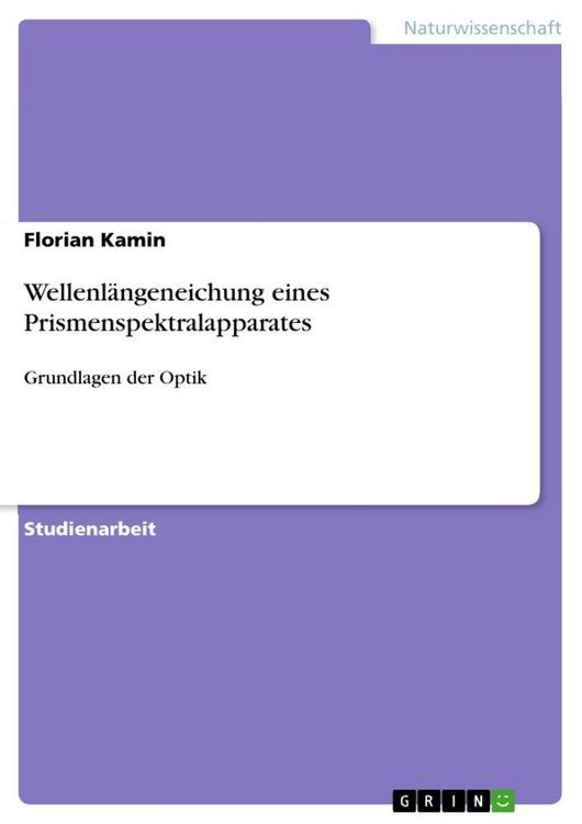 Produktbild: Wellenl&auml;ngeneichung eines Prismenspektralapparates