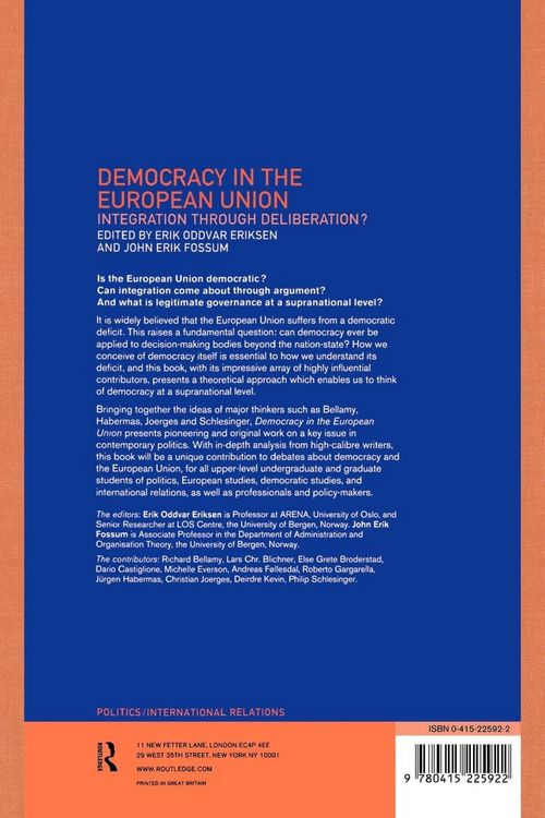Produktbild: Democracy in the European Union Integration Through Deliberation?