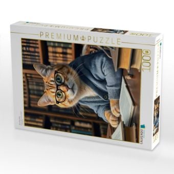 Produktbild: CALVENDO Puzzle Die schlaue Miez | 1000 Teile Lege-Gr&ouml;&szlig;e 64x48cm Foto-Puzzle f&uuml;r gl&uuml;ckliche Stunden