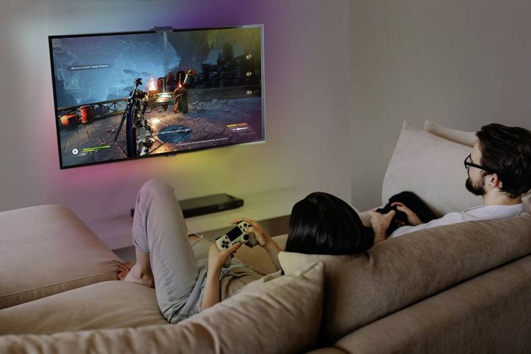 Produktbild: TV01RGB LED-Lichtleisten-Komplettset mit USB-Anschluss 230V 5.29m RGB 1St.