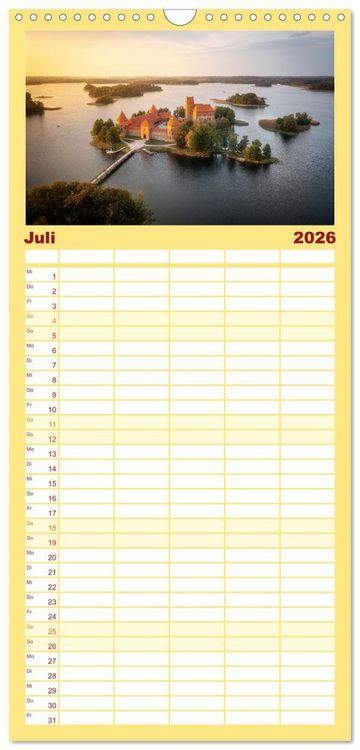 Produktbild: Familienplaner 2026 - Traumhaftes Baltikum mit 5 Spalten (Wandkalender, 21 x 45 cm) CALVENDO