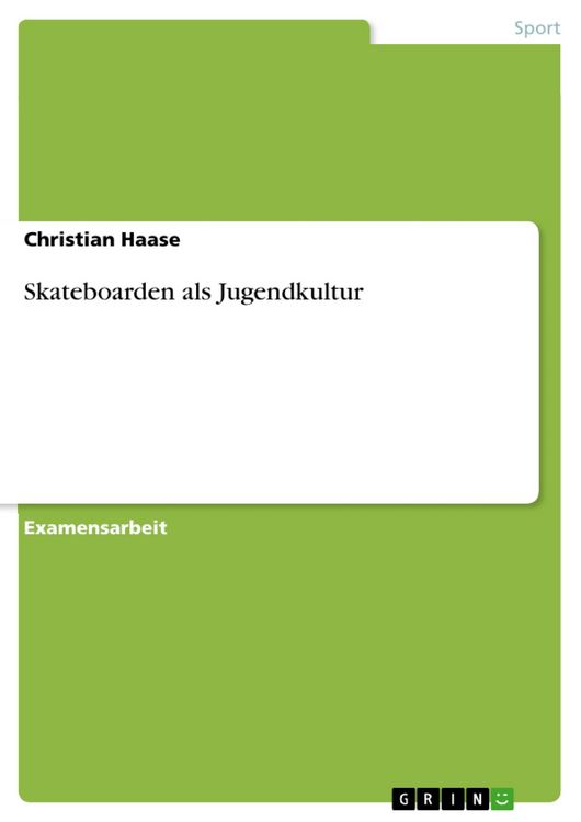 Produktbild: Skateboarden als Jugendkultur