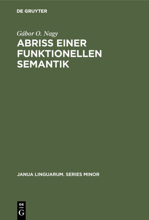 Produktbild: Abri&szlig; einer funktionellen Semantik