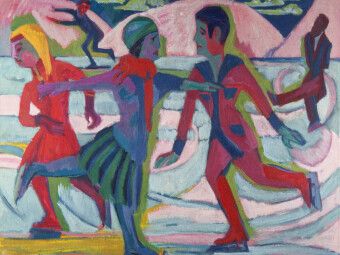 Produktbild: CALVENDO Puzzle Ernst Ludwig Kirchner. Schlittschuhl&auml;ufer, 1924/25 | 1000 Teile Lege-Gr&ouml;&szlig;e 64x48cm Foto-Puzzle f&uuml;r gl&uuml;ckliche Stunden
