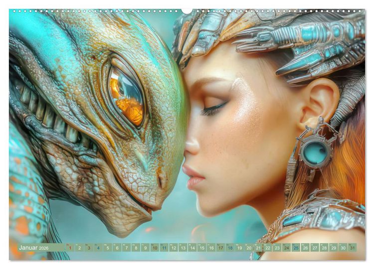 Produktbild: Fantasievolle Zukunftswelten - Science Fiction (hochwertiger Premium Wandkalender 2026 DIN A2 quer), Kunstdruck in Hochglanz