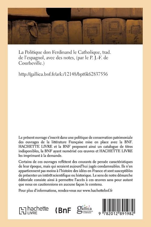 Produktbild: La Politique don Ferdinand le Catholique