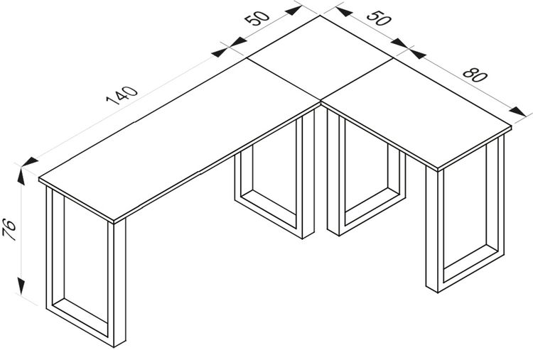 Produktbild: X Schreibtisch Eckschreibtisch L Form 190x130x50