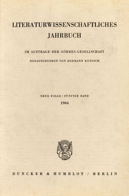 Produktbild: Literaturwissenschaftliches Jahrbuch.. Band 5/1964