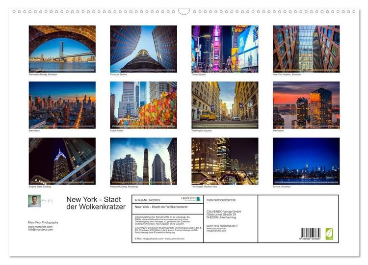 Produktbild: New York - Stadt der Wolkenkratzer (Wandkalender 2027 DIN A2 quer), CALVENDO Monatskalender