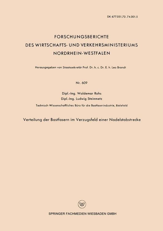 Produktbild: Verteilung der Bastfasern im Verzugsfeld einer Nadelstabstrecke