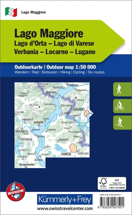 Produktbild: K&uuml;mmerly+Frey Outdoorkarte Lago Maggiore 1:50.000
