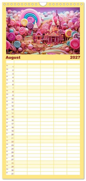 Produktbild: Familienplaner 2027 - Zuckertr&auml;ume im Candyland mit 5 Spalten (Wandkalender, 21 x 45 cm) CALVENDO