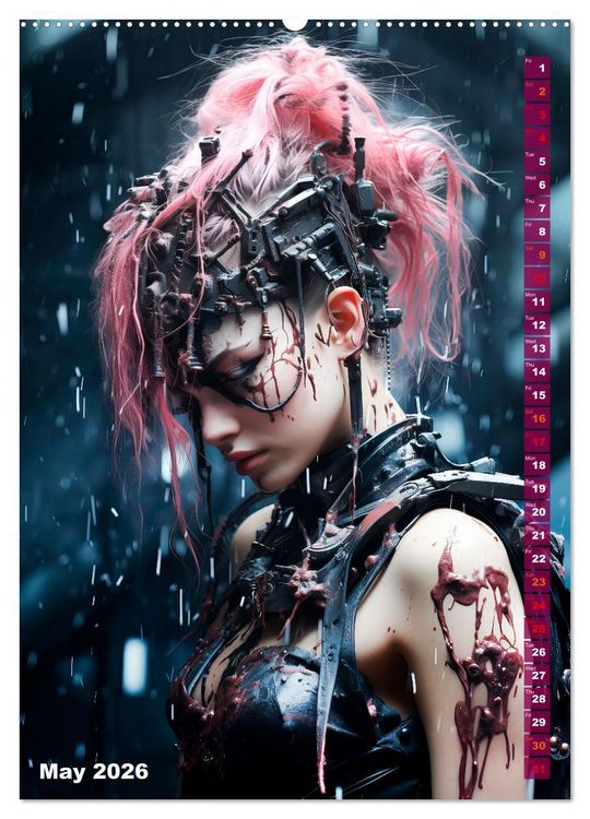 Produktbild: ROCK LADIES Cyber, goth, punk and more (Wall Calendar 2026 DIN A2 portrait), CALVENDO 12 Month Wall Calendar
