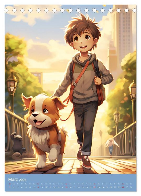 Produktbild: Manga-Boys. Die Abenteuer liebenswerter Jungs (Tischkalender 2026 DIN A5 hoch), CALVENDO Monatskalender