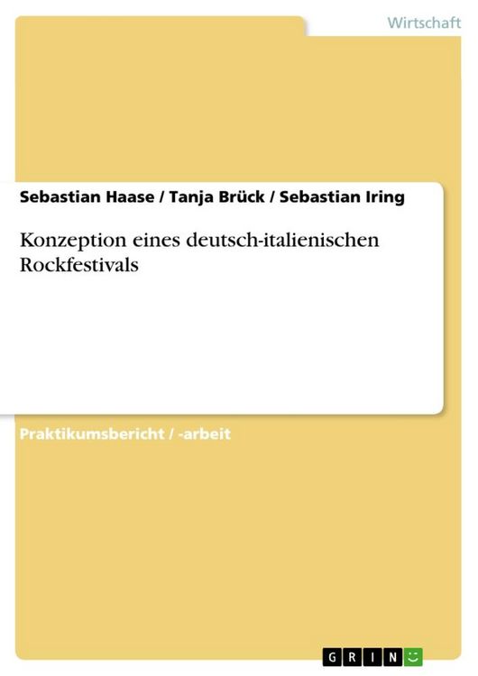 Produktbild: Konzeption eines deutsch-italienischen Rockfestivals