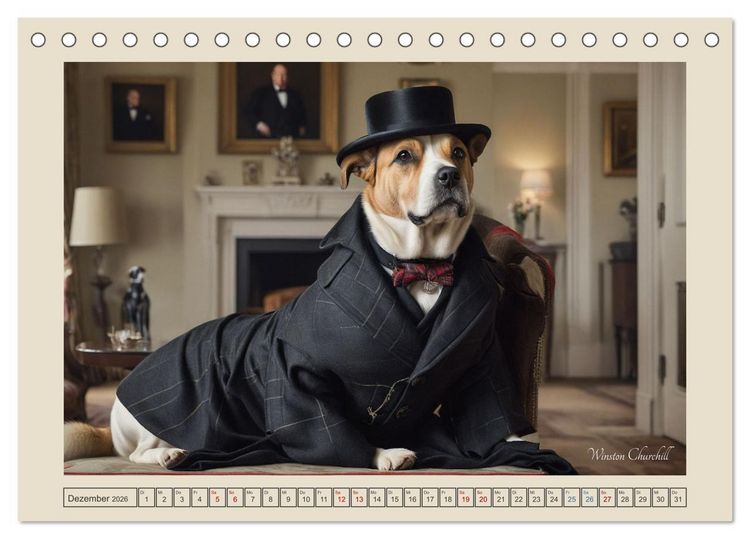 Produktbild: Historische Hundetage (Tischkalender 2026 DIN A5 quer), CALVENDO Monatskalender