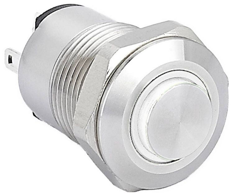 Produktbild: TRU COMPONENTS TC-14378480 Druckschalter 36 V/AC, 36 V/DC 2 A 1 x Aus/Ein rastend Wei&szlig; (&Oslash; x L) 14 mm x 24 mm IP65 1 St.