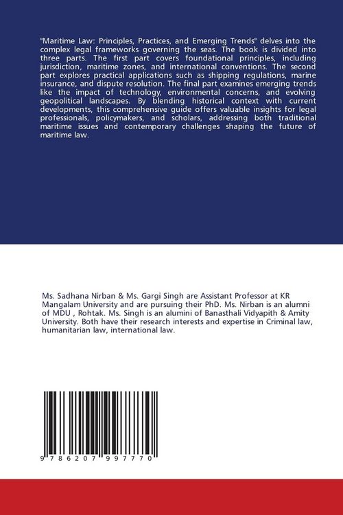 Produktbild: Maritime Law: Principles, Practices, and Emerging Trends