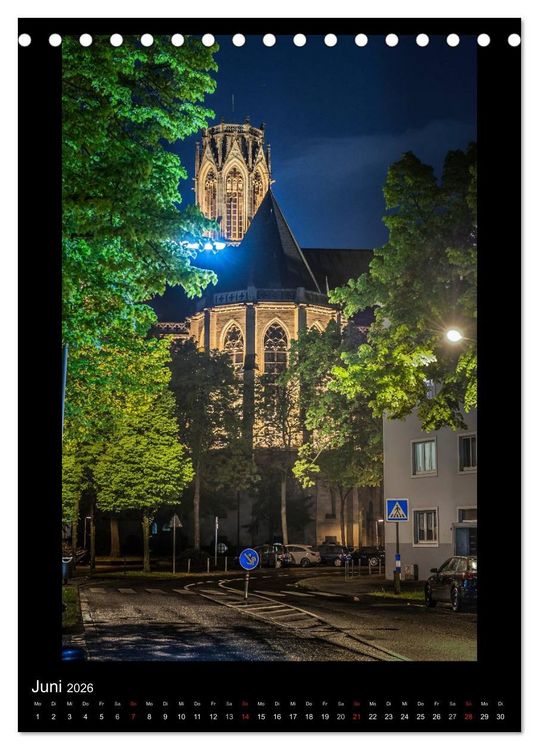 Produktbild: K&ouml;ln-Nachts - Eine Metropole nicht nur im Mondschein (Tischkalender 2026 DIN A5 hoch), CALVENDO Monatskalender