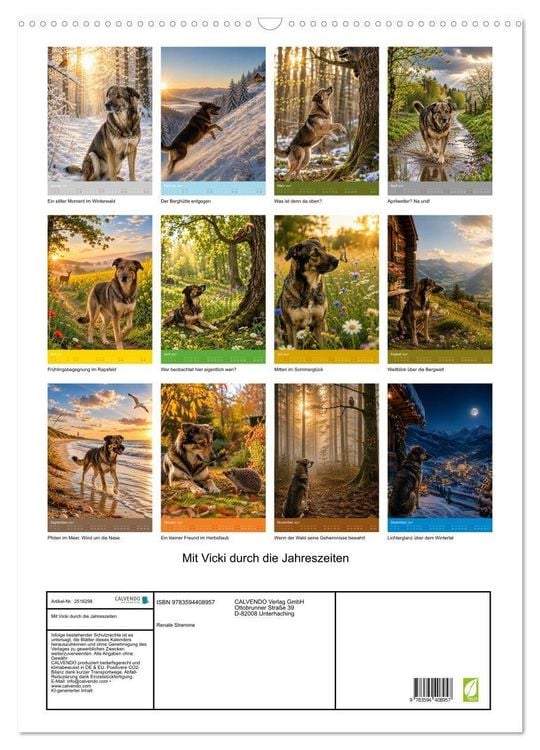 Produktbild: Mit Vicki durch die Jahreszeiten (Wandkalender 2027 DIN A2 hoch), CALVENDO Monatskalender