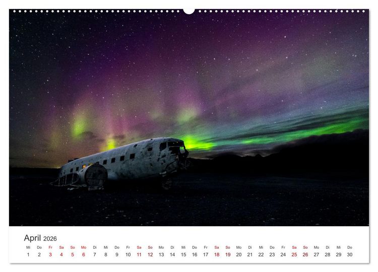 Produktbild: Polarlichter - Einzigartige Himmelsph&auml;nomene im Norden (Wandkalender 2026 DIN A2 quer), CALVENDO Monatskalender