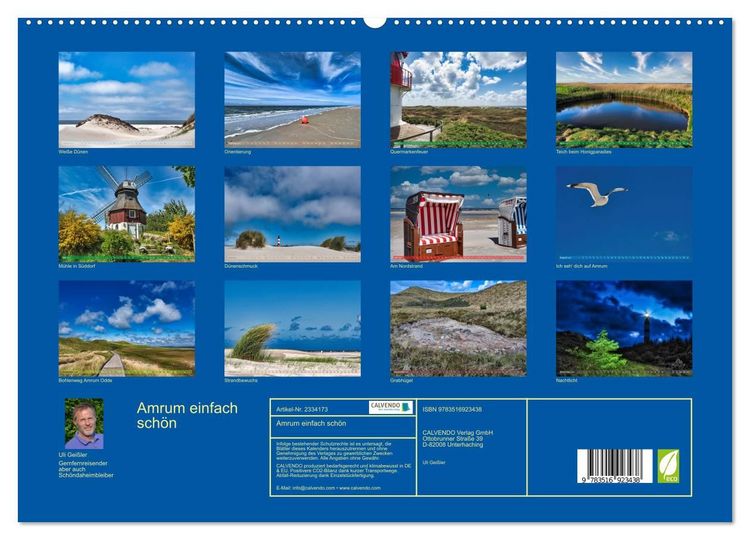 Produktbild: Amrum einfach sch&ouml;n (hochwertiger Premium Wandkalender 2027 DIN A2 quer), Kunstdruck in Hochglanz