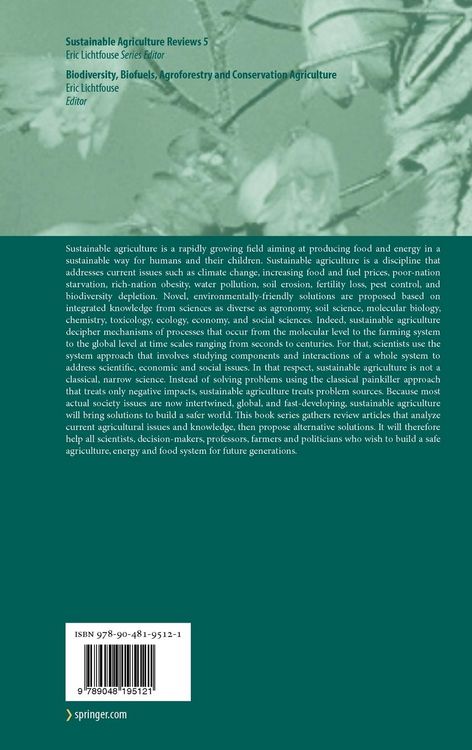 Produktbild: Biodiversity, Biofuels, Agroforestry and Conservation Agriculture