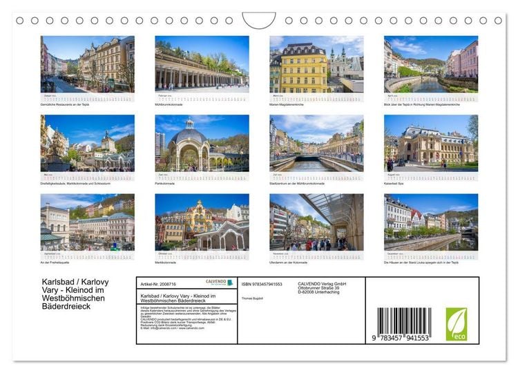 Produktbild: Karlsbad / Karlovy Vary - Kleinod im Westb&ouml;hmischen B&auml;derdreieck (Wandkalender 2026 DIN A4 quer), CALVENDO Monatskalender