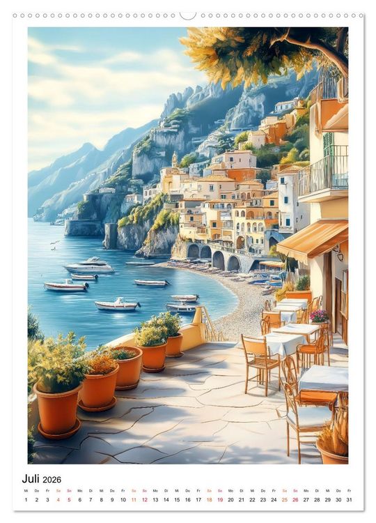 Produktbild: Dolce Vita an der K&uuml;ste von Amalfi (hochwertiger Premium Wandkalender 2026 DIN A2 hoch), Kunstdruck in Hochglanz