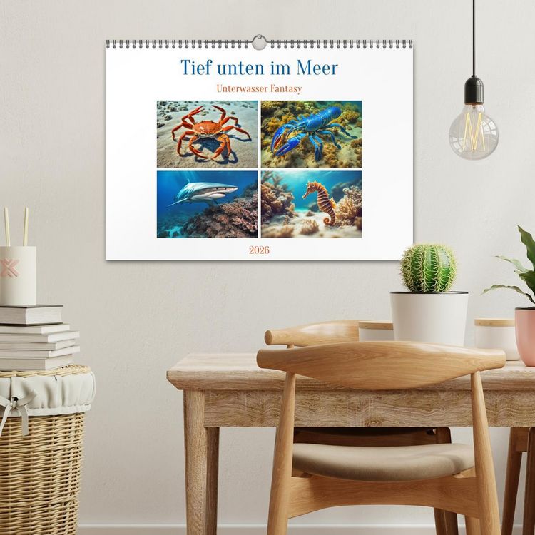 Produktbild: Tief unten im Meer Unterwasser Fantasy (Wandkalender 2026 DIN A3 quer), CALVENDO Monatskalender