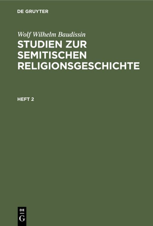 Produktbild: Studien zur semitischen Religionsgeschichte. Heft 2