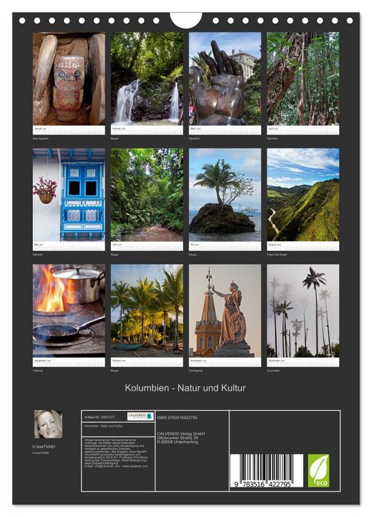 Produktbild: Kolumbien - Natur und Kultur (Wandkalender 2026 DIN A4 hoch), CALVENDO Monatskalender