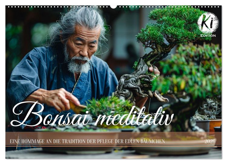 Produktbild: Bonsai meditativ (Wandkalender 2026 DIN A2 quer), CALVENDO Monatskalender