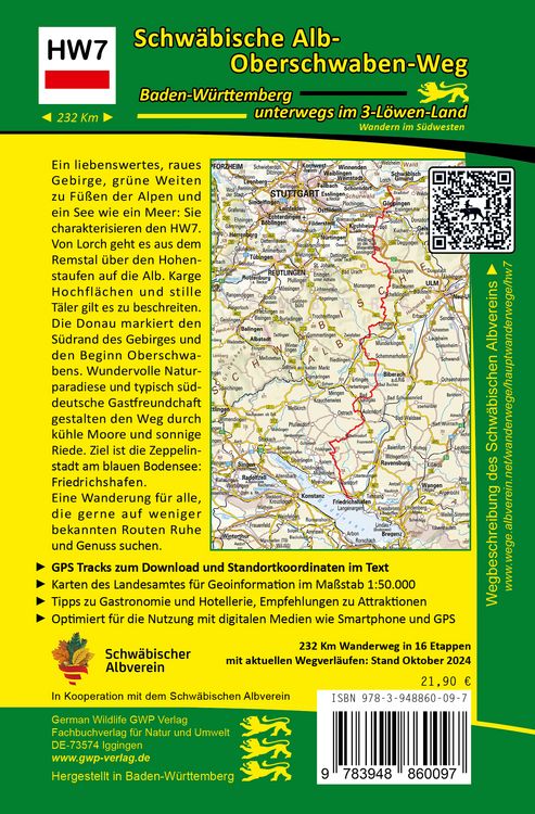 Produktbild: Schw&auml;bische Alb-Oberschwaben Weg HW7