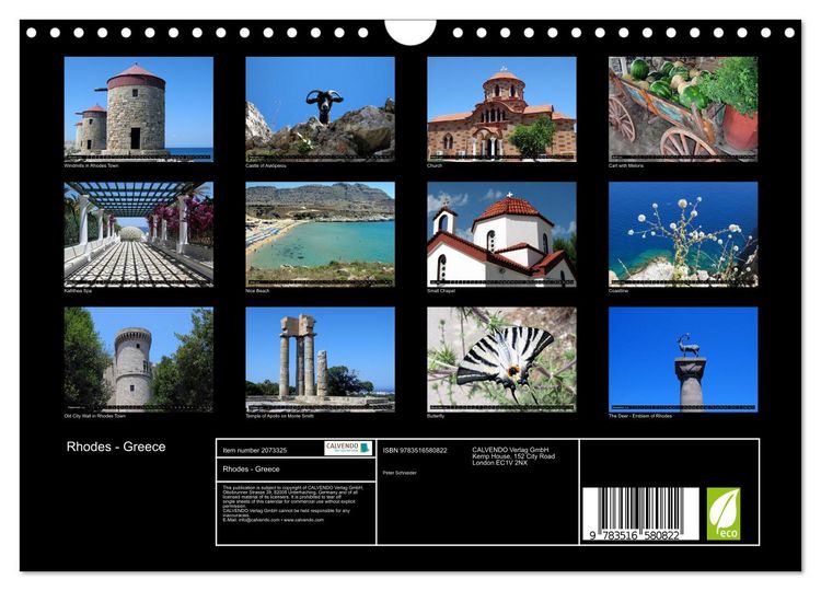 Produktbild: Rhodes - Greece (Wall Calendar 2026 DIN A4 landscape), CALVENDO 12 Month Wall Calendar