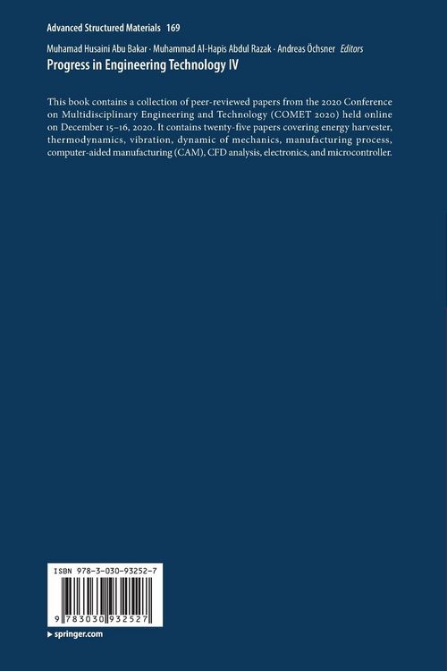 Produktbild: Progress in Engineering Technology IV