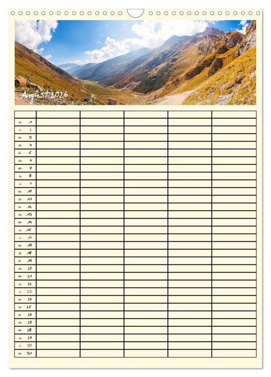 Produktbild: Urlaubsparadiese - Familienplaner (Wandkalender 2026 DIN A3 hoch), CALVENDO Monatskalender