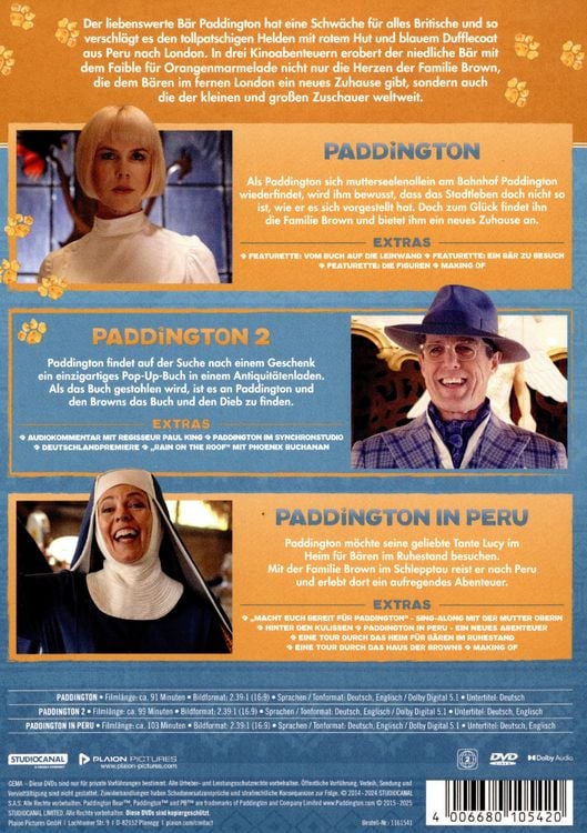 Produktbild: Paddington - 3 Filme Collection [3 DVDs]