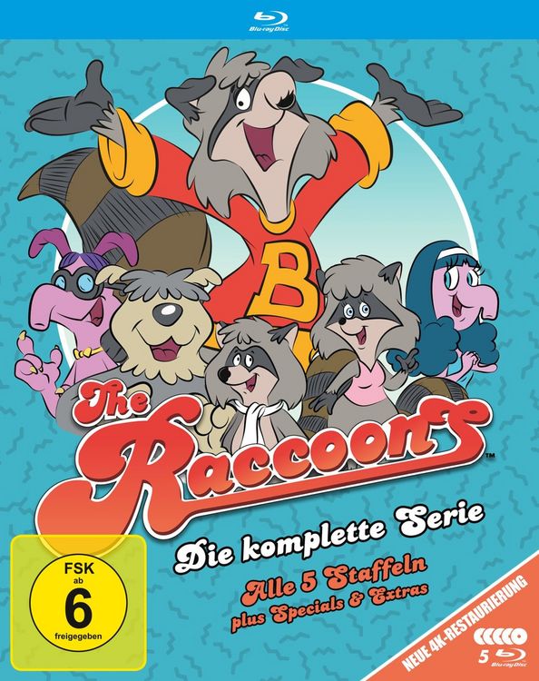 Produktbild: Die Raccoons - Die komplette Serie (neue 4K-Restaurierung aller 5 Staffeln plus Specials & Extras) (5 Blu-rays)