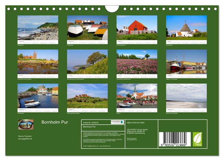 Produktbild: Bornholm Pur (Wandkalender 2026 DIN A4 quer), CALVENDO Monatskalender