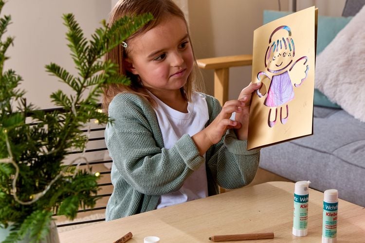 Produktbild: Bastelset - Erstes Malen Kritzelkarten Weihnachtspost