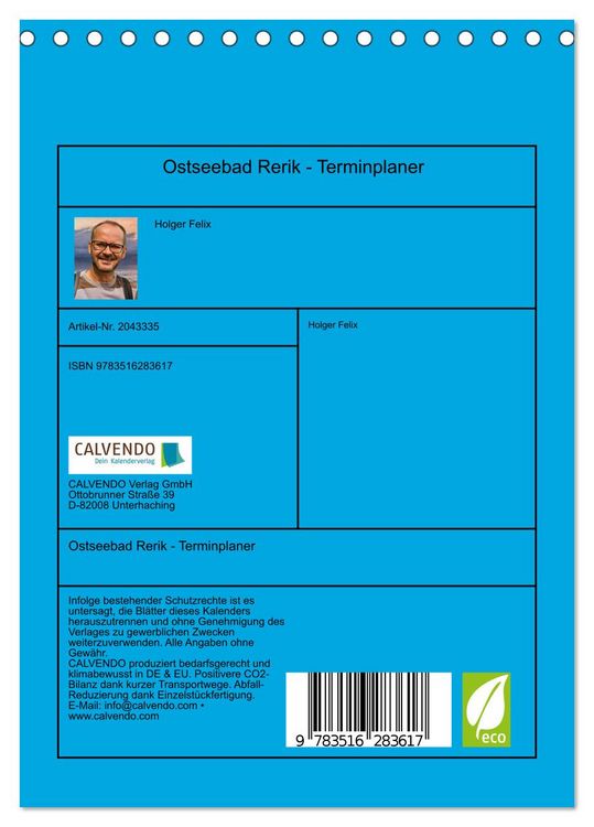 Produktbild: Ostseebad Rerik - Terminplaner (Tischkalender 2026 DIN A5 hoch), CALVENDO Monatskalender