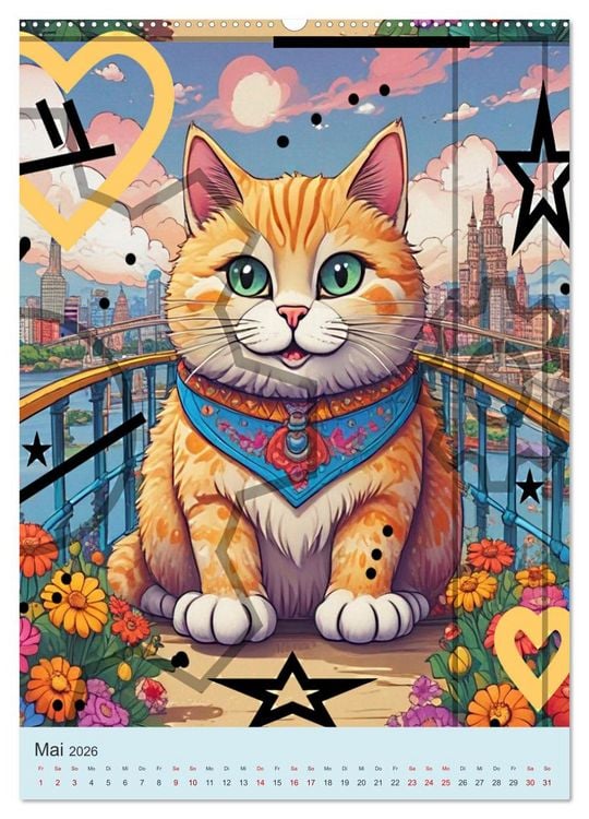 Produktbild: Coole Tiere der Pop Art (Wandkalender 2026 DIN A2 hoch), CALVENDO Monatskalender