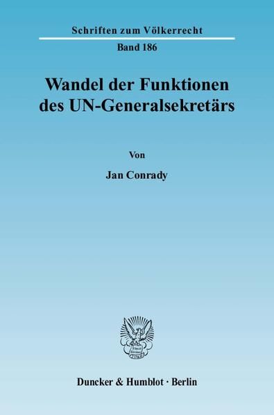Produktbild: Wandel der Funktionen des UN-Generalsekret&auml;rs.
