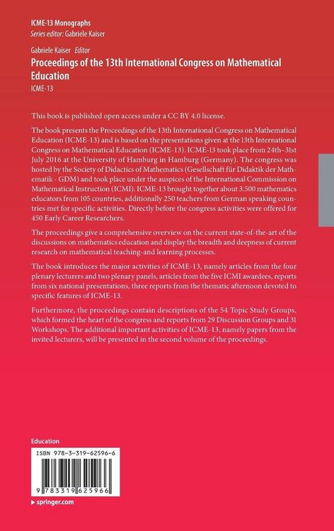 Produktbild: Proceedings of the 13th International Congress on Mathematical Education