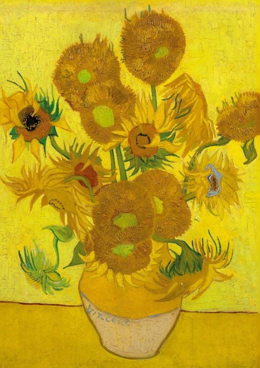 Produktbild: Notizbuch A4 blanko - Hardcover Motiv Sonnenblumen Vincent van Gogh - 100 Seiten