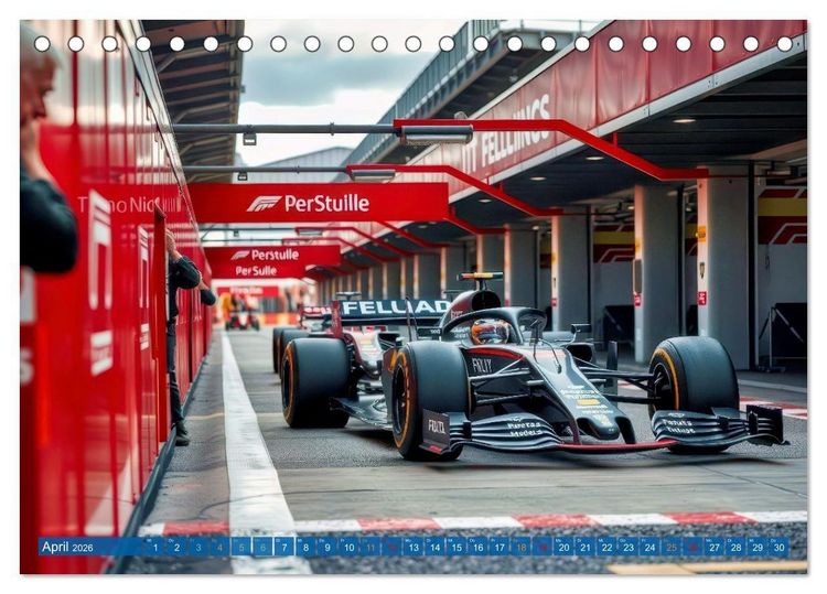 Produktbild: Formel 1 Boxenstopp (Tischkalender 2026 DIN A5 quer), CALVENDO Monatskalender