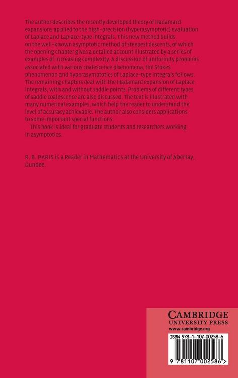 Produktbild: Hadamard Expansions and Hyperasymptotic Evaluation