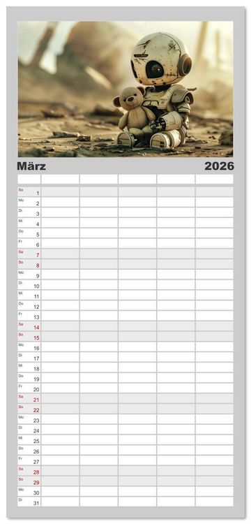 Produktbild: Familienplaner 2026 - Zwischen Sternenstaub und Stille mit 5 Spalten (Wandkalender, 21 x 45 cm) CALVENDO